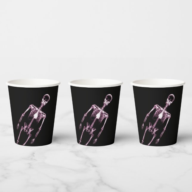 Pink X-Ray Skeleton Paper Cups (Multi)