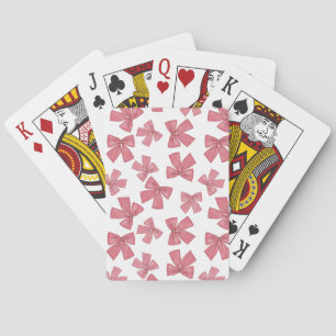 Pink Xmas Bows Playing Cards