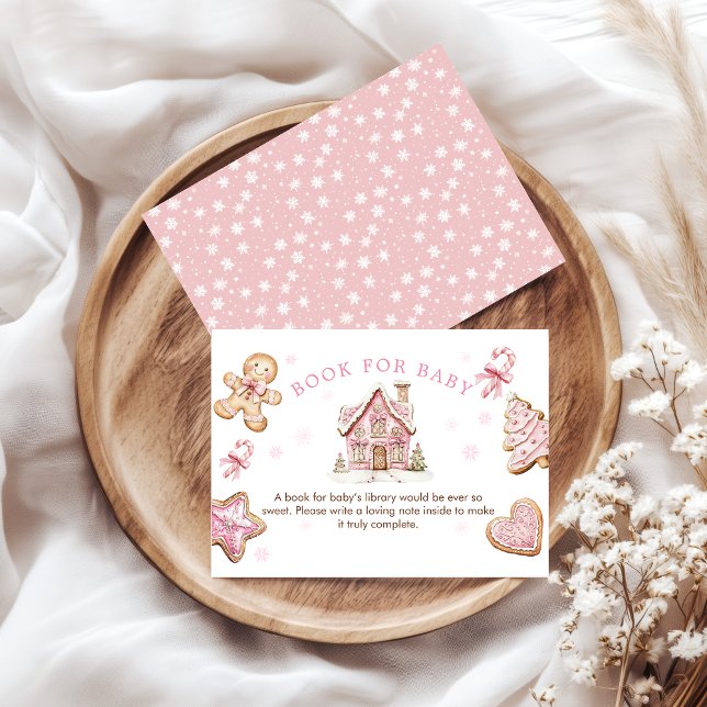 Pink Xmas Cookie Baby Shower Book for Baby Card (Creator Uploaded)