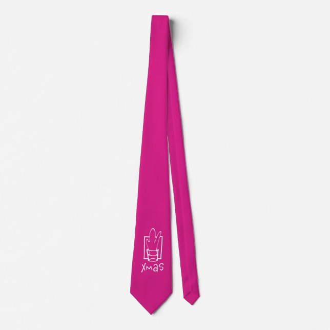 Pink Xmas Party Tie (Front)