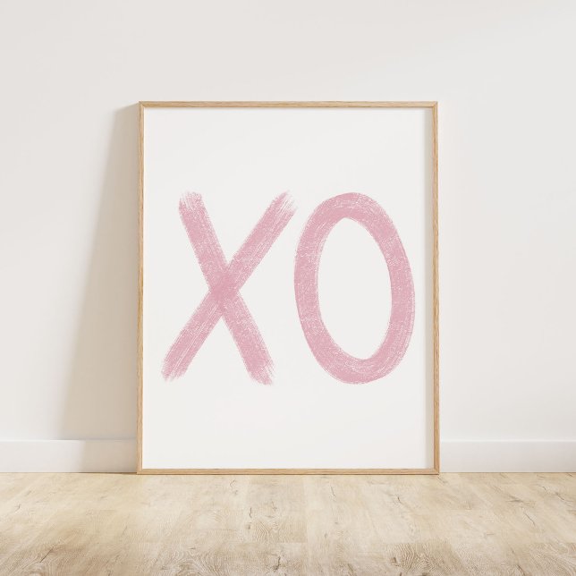 Pink XO Poster (A chalky brush style XO in pink)