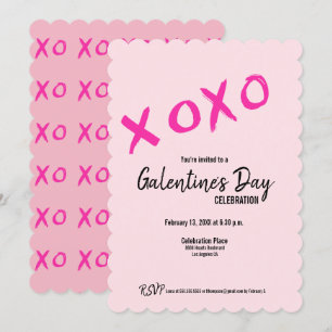 Pink XOXO Cute Galentine's Day Party Invitation