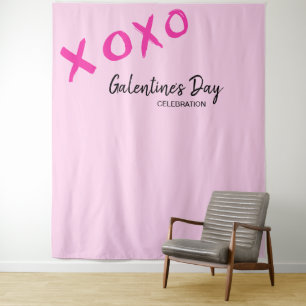 Pink XOXO Galentine's Day Celebration Tapestry