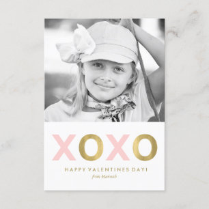 Pink XOXO Kids Classroom Photo Valentines Invitation