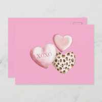 Pink XOXO Leopard Print Hearts