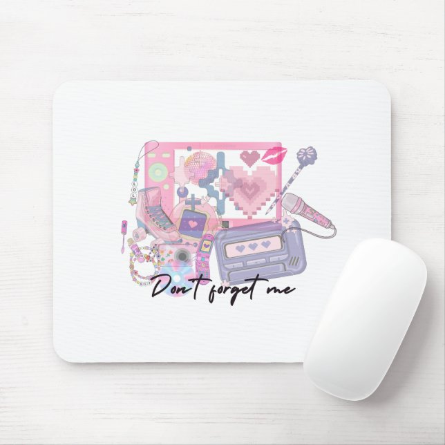 Pink Y2K Kawaii Mouse Pad | Cute Pastel Desk Decor (With Mouse)