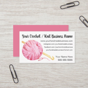 Pink Yarn Crochet Business Card