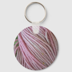Pink Yarn Key Ring
