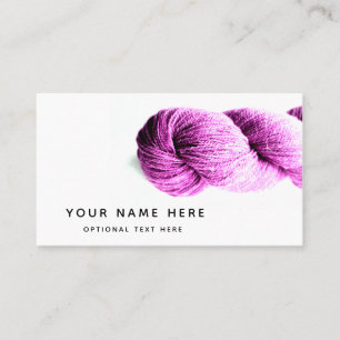Pink Yarn Knitting Fibre Arts Modern Minimal Business Card