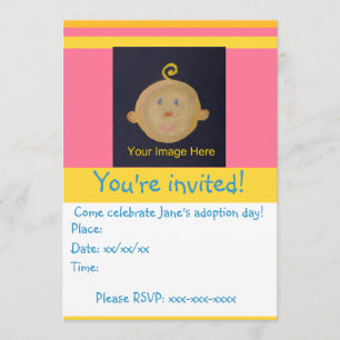 Pink Yellow Adoption Party Invite