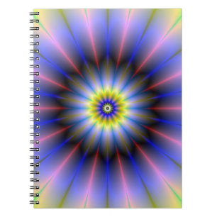 Pink Yellow and Blue Flower Notebook
