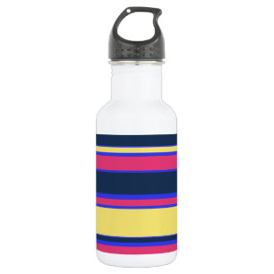 Pink, yellow and blue stripes 532 ml water bottle