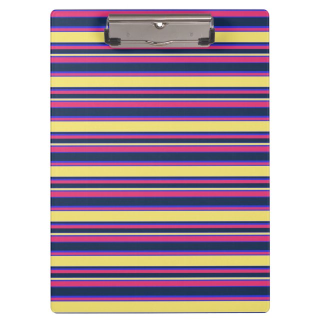 Pink, yellow and blue stripes clipboard (Front)