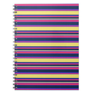 Pink, yellow and blue stripes notebook