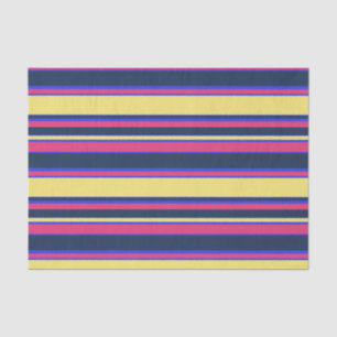 Pink, yellow and blue stripes tissue paper