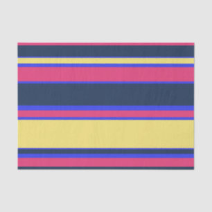 Pink, yellow and blue stripes tissue paper