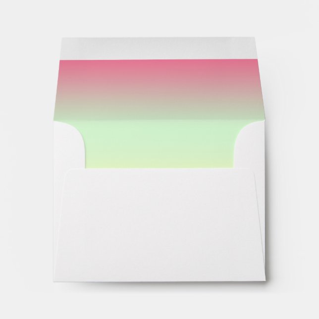 Pink, Yellow, and Green Floral Return Address Envelope (Back (Bottom))