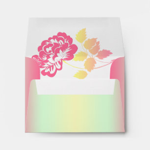 Pink, Yellow, and Green Floral Return Address Envelopes