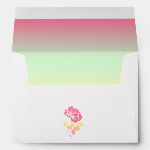 Pink, Yellow, and Green Floral Return Address Envelopes