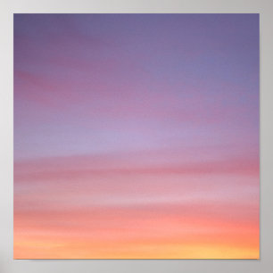 Pink, yellow, and purple cloudy sky poster