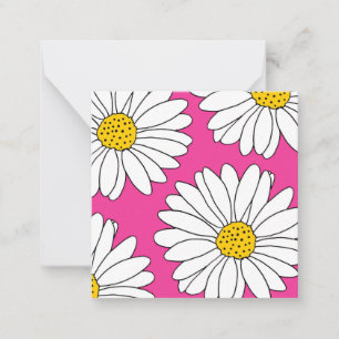 Pink Yellow and White Daisies Card