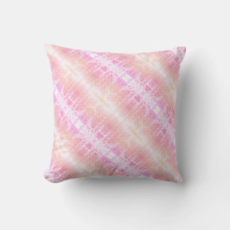 Pink Yellow and White Diagonal Modern Pattern Cushion
