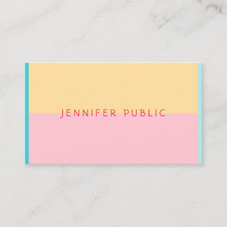 Pink Yellow Blue Green Elegant Modern Trend Colour Business Card