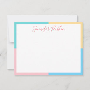 Pink Yellow Blue Green Handwritten Script Template