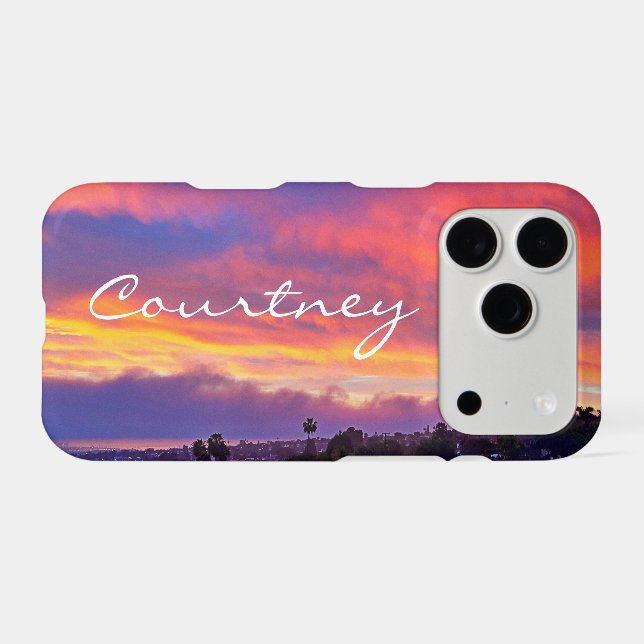 Pink yellow blue sunset clouds custom name script (Back (Horizontal))