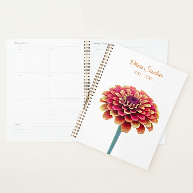 Pink & Yellow Bright Flower Personalised Planner (Display)