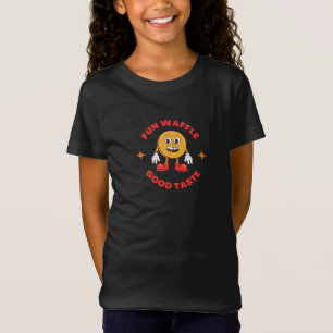 Pink Yellow Cartoon Waffle Food Logo T-Shirt