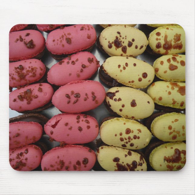 pink & yellow chocolate boats mouse mat (Front)