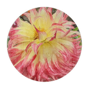 Pink & Yellow Dahlia Cutting Board