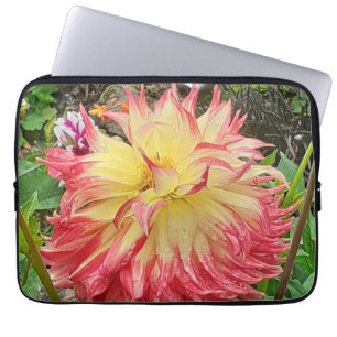 Pink & Yellow Dahlia Laptop Sleeve