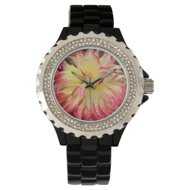 Pink & Yellow Dahlia Watch (Front)