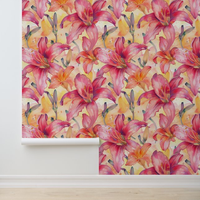 Pink Yellow Daylilies Wallpaper (Application)