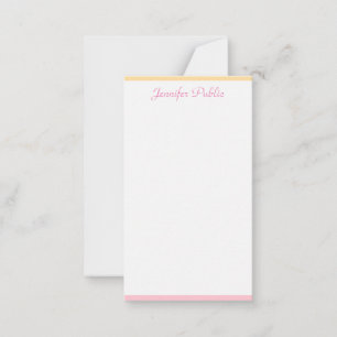 Pink Yellow Elegant Hand Script Name Personalised Card