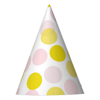 Pink & Yellow Festive Polka Dots Confetti Party Hat