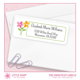 Pink Yellow Floral Customisable Return Address