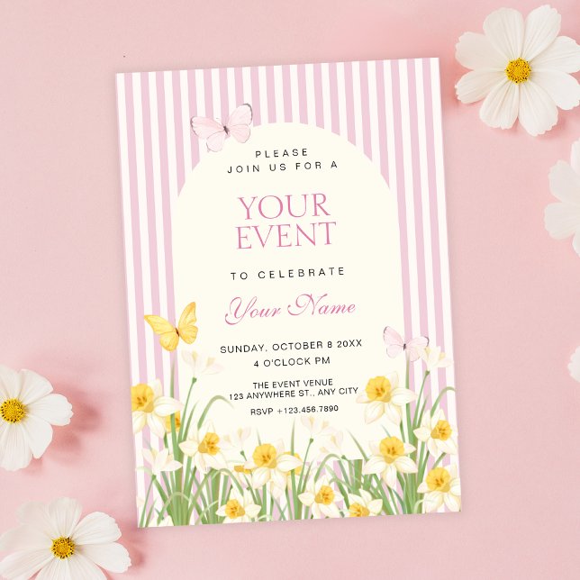 Pink yellow floral  invitation (Creator Uploaded)