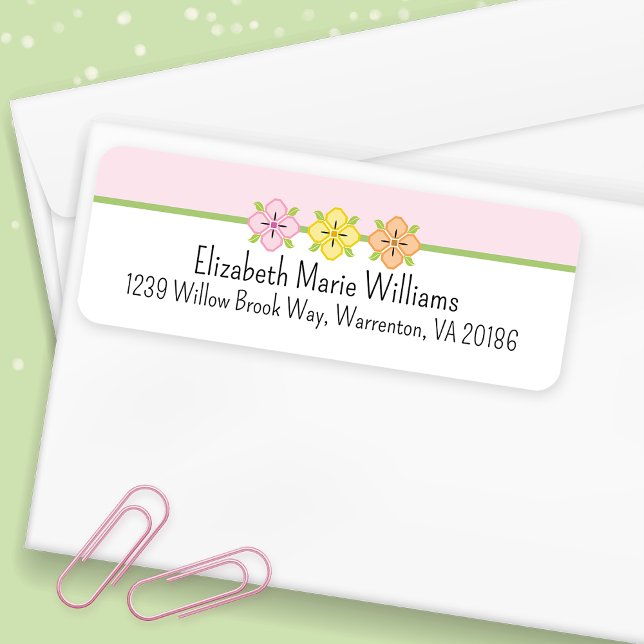Pink Yellow Floral Return Address (Creator Uploaded)