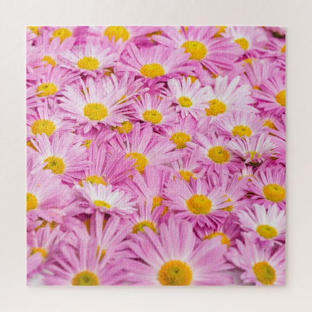 Pink Yellow Flowers Seamless Background Jigsaw Puzzle (Vertical)