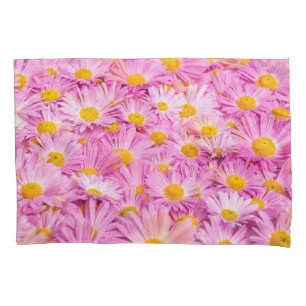 Pink Yellow Flowers Seamless Background Pillowcase