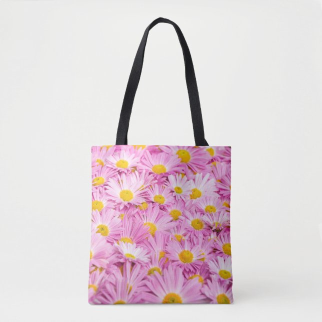 Pink Yellow Flowers Seamless Background Tote Bag (Front)
