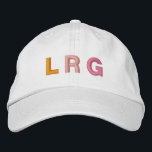 Pink Yellow Girly Bridal Party Monogram Initial  Embroidered Hat<br><div class="desc">This customisable baseball cap is a stylish and fun gift idea for bridal party or bachelorette celebrations. With the bold, embroidered initials in warm shades on a classic white cap, it offers a personalised touch that’s both fashionable and functional. Perfect for group photos, weekend getaways, or just showing team spirit...</div>
