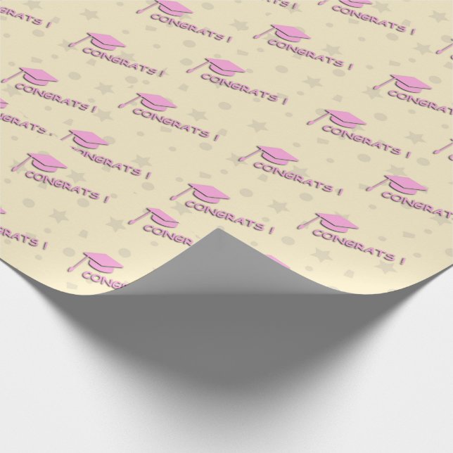 Pink Yellow Graduation For Her High School College Wrapping Paper (Corner)