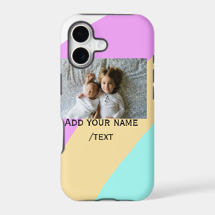 Pink yellow green add photo text name custom edita