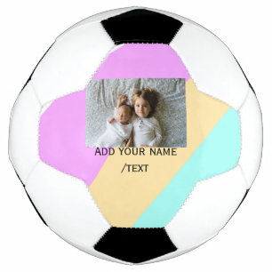 Pink yellow green add photo text name custom edita football