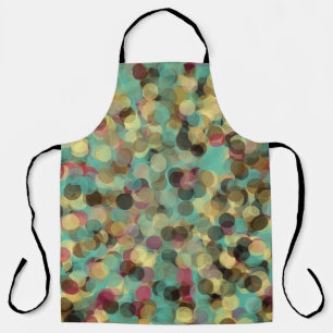 pink yellow green and blue circle pattern abstract apron