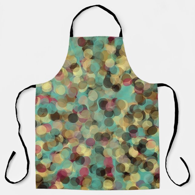 pink yellow green and blue circle pattern abstract apron (Front)